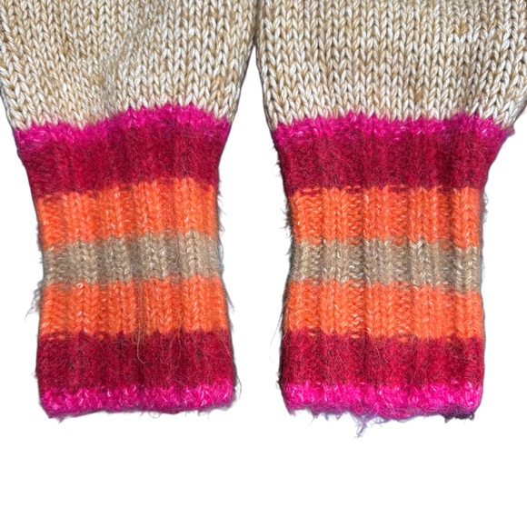 {GAP} Long Sleeve Crew Neck Alpaca Wool Blend Cotton Weave Knit Stripe Sweater - Picture 4 of 7